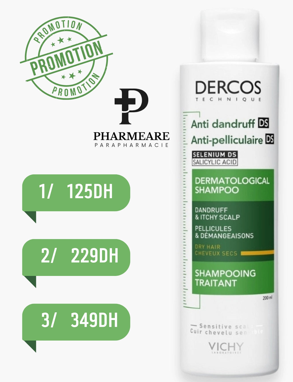 DERCOS SHAMPOOING ANTI-PELLICULAIRE DS