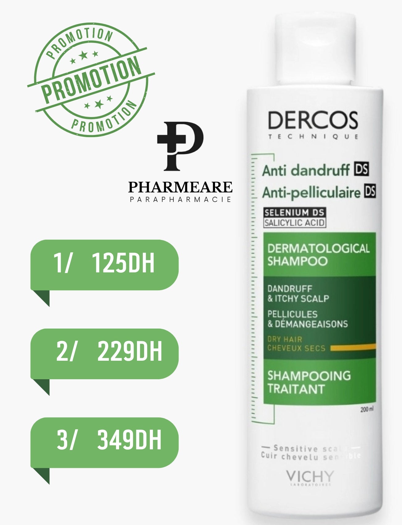 DERCOS SHAMPOOING ANTI-PELLICULAIRE DS