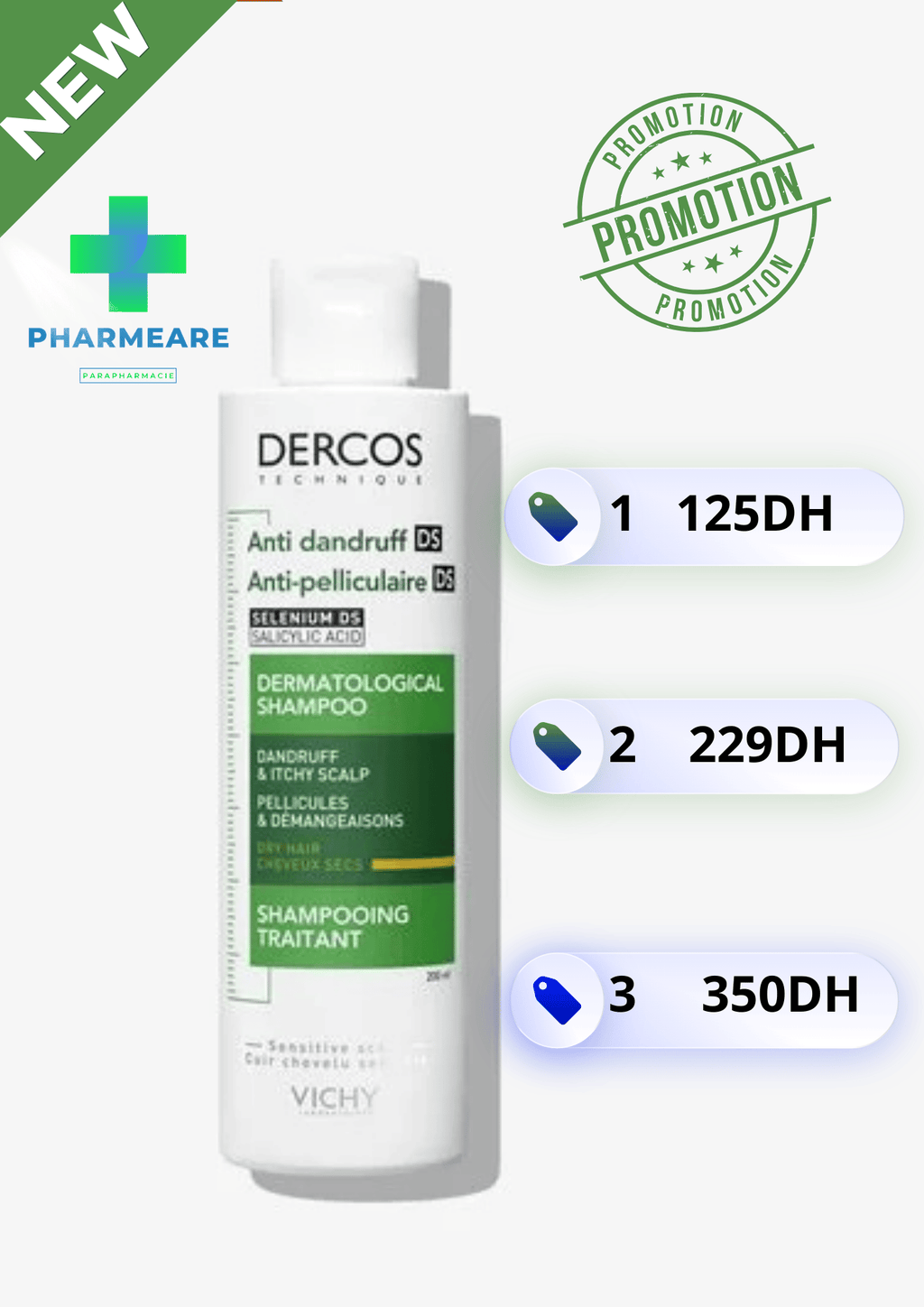 DERCOS SHAMPOOING ANTI-PELLICULAIRE DS