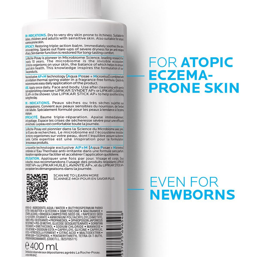 LA ROCHE-POSAY – Lipikar Baume AP+M Baume Triple-Réparation – 400ml